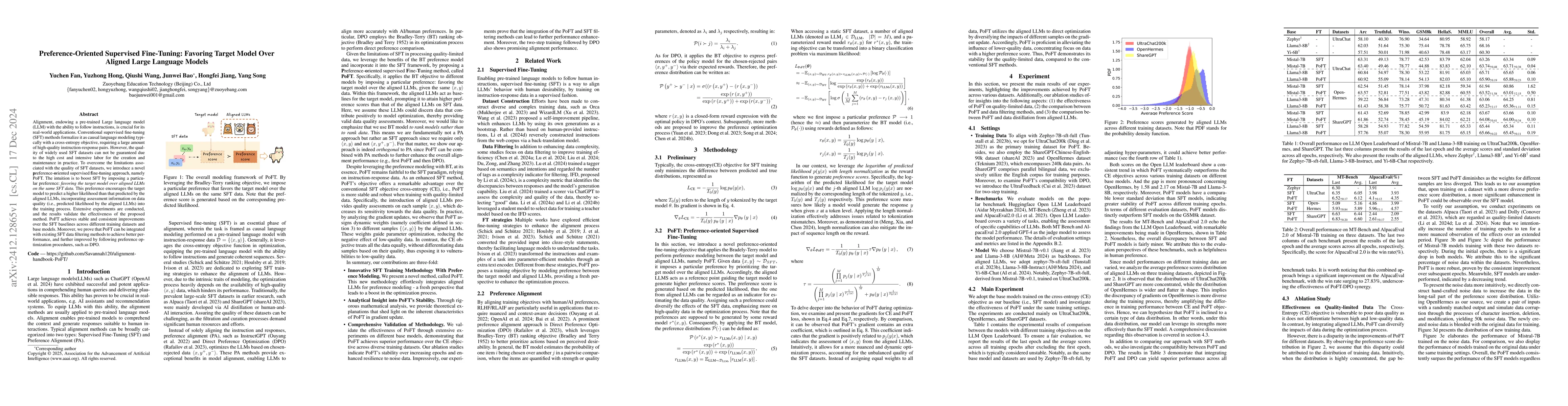 Thumbnail for Preference-Oriented Supervised Fine-Tuning: Favoring Target Model Over
  Aligned Large Language Models