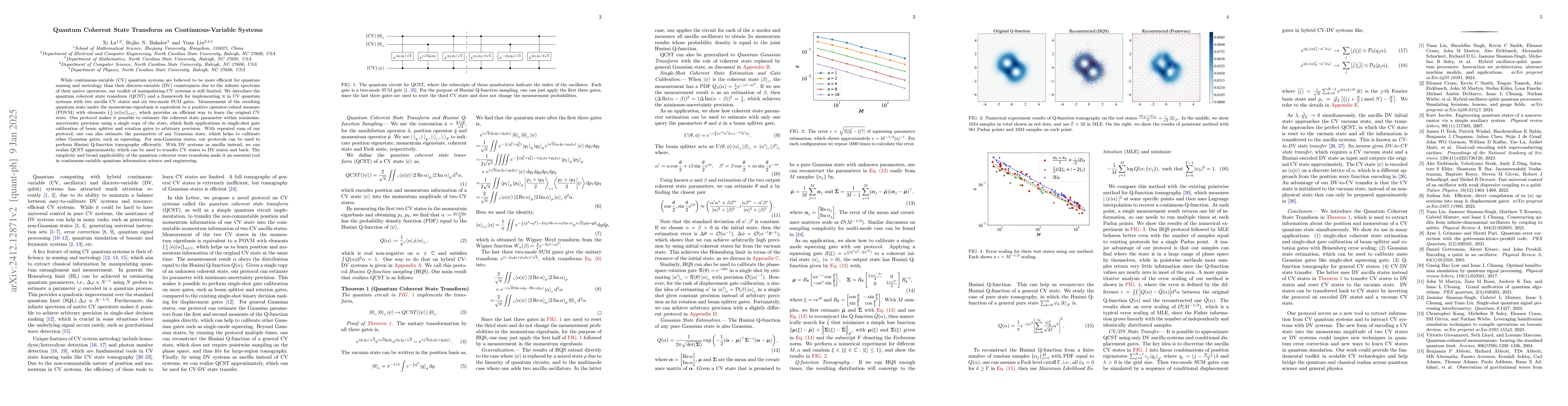 Thumbnail for Quantum Coherent State Transform on Continuous-Variable Systems