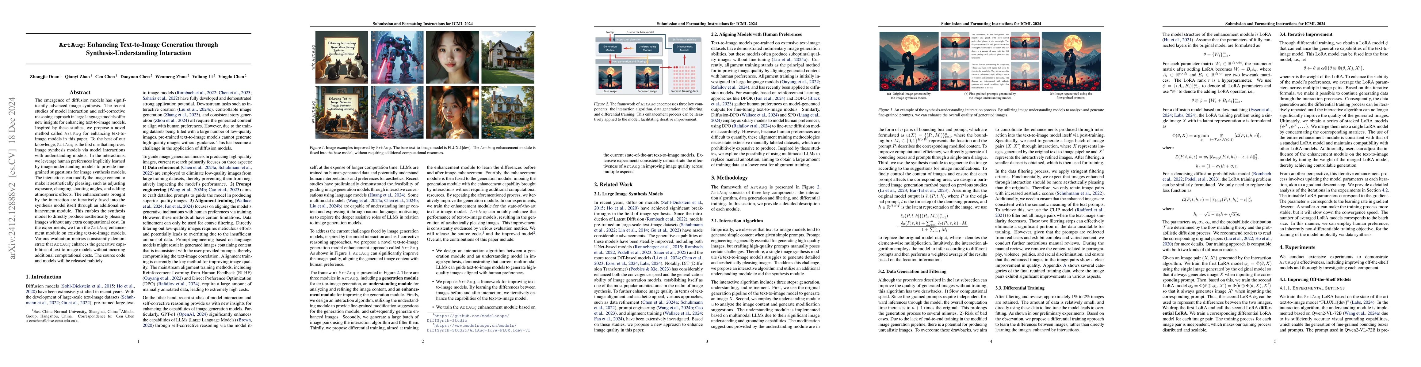 Thumbnail for ArtAug: Enhancing Text-to-Image Generation through
  Synthesis-Understanding Interaction