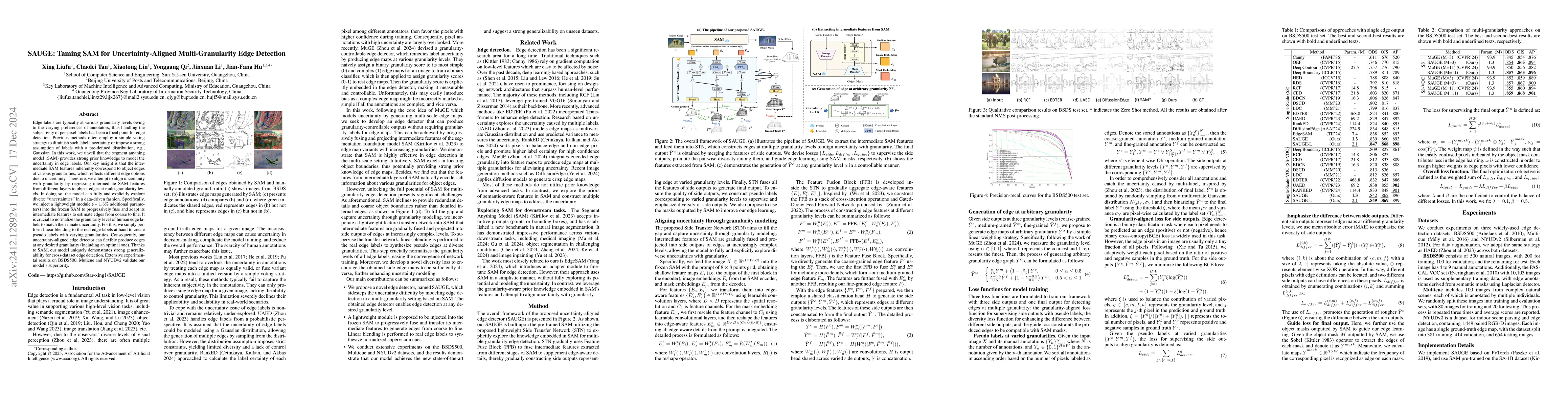Thumbnail for SAUGE: Taming SAM for Uncertainty-Aligned Multi-Granularity Edge
  Detection