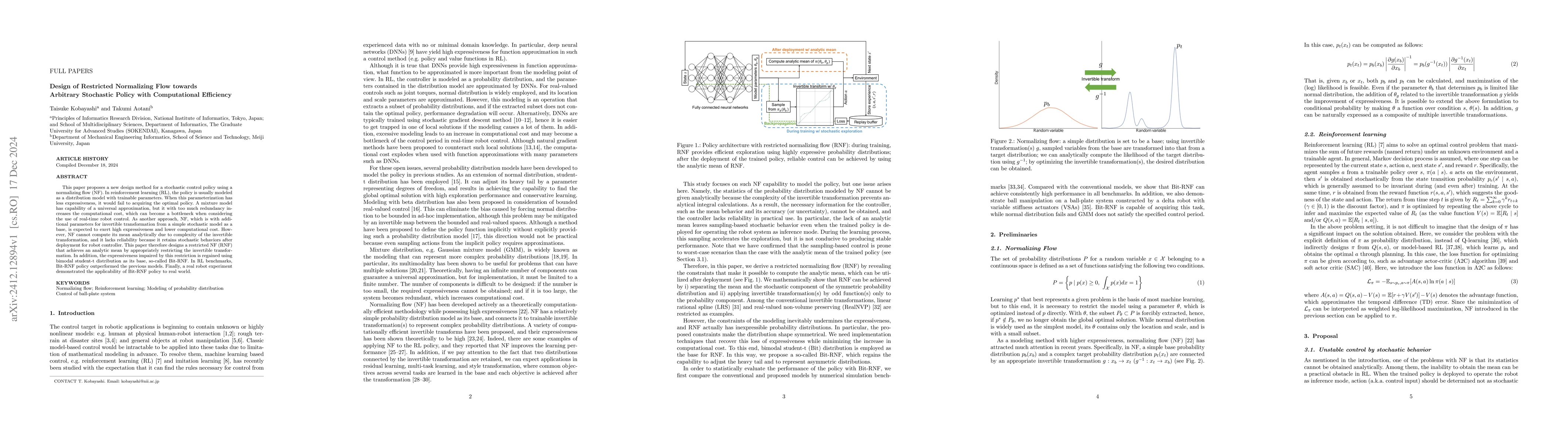 Thumbnail for Design of Restricted Normalizing Flow towards Arbitrary Stochastic
  Policy with Computational Efficiency