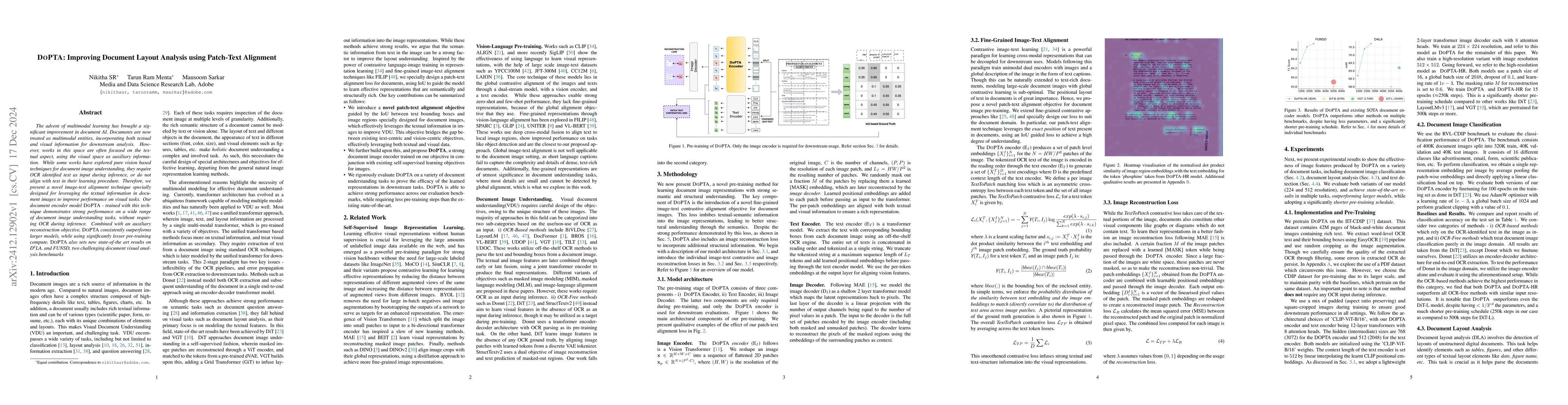 Thumbnail for DoPTA: Improving Document Layout Analysis using Patch-Text Alignment