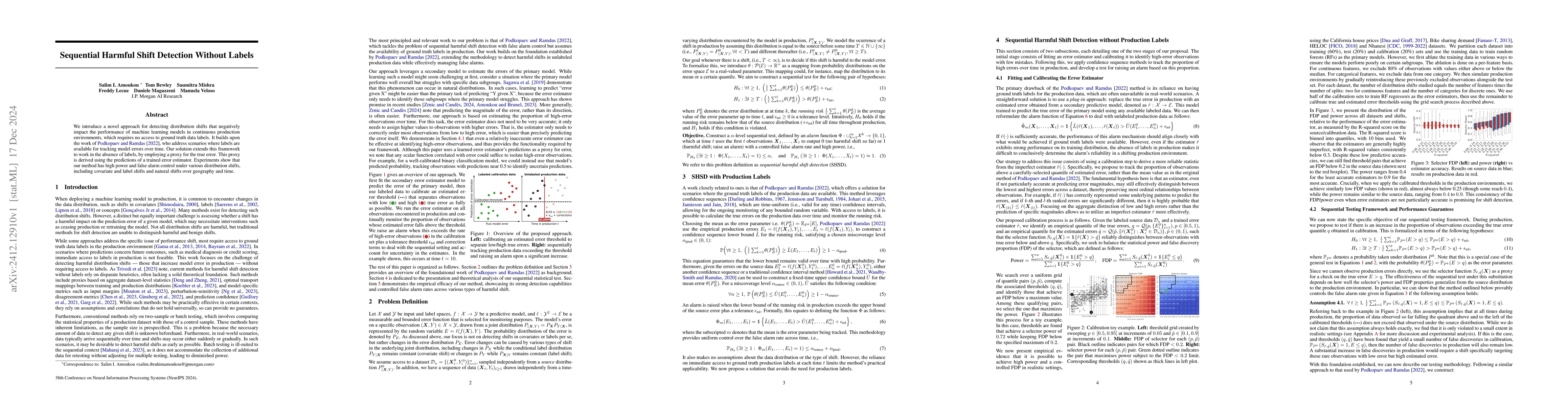 Thumbnail for Sequential Harmful Shift Detection Without Labels