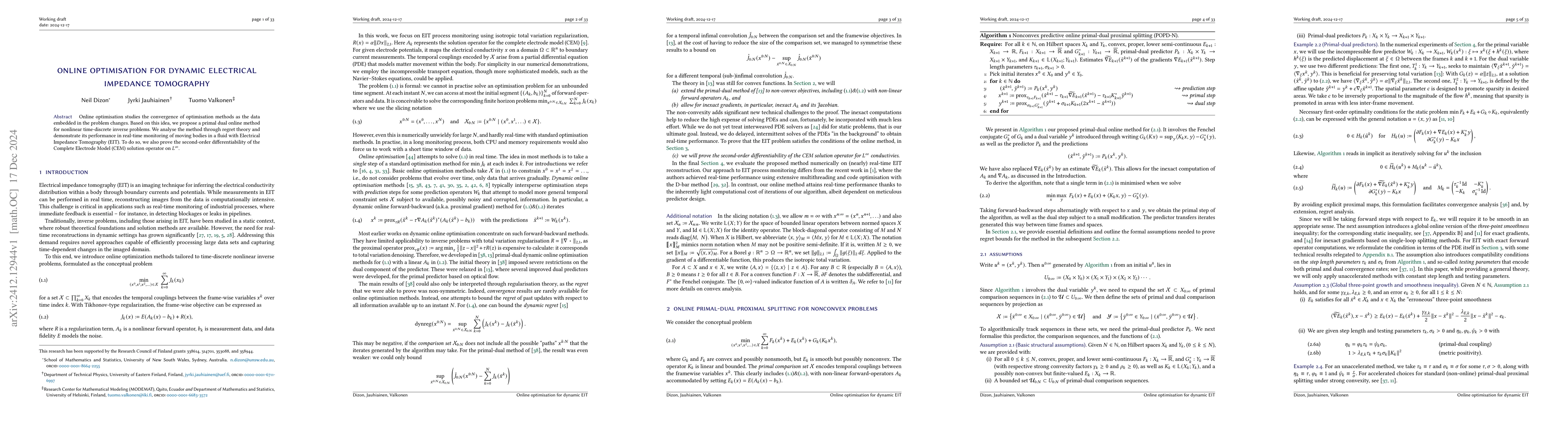 Thumbnail for Online optimisation for dynamic electrical impedance tomography