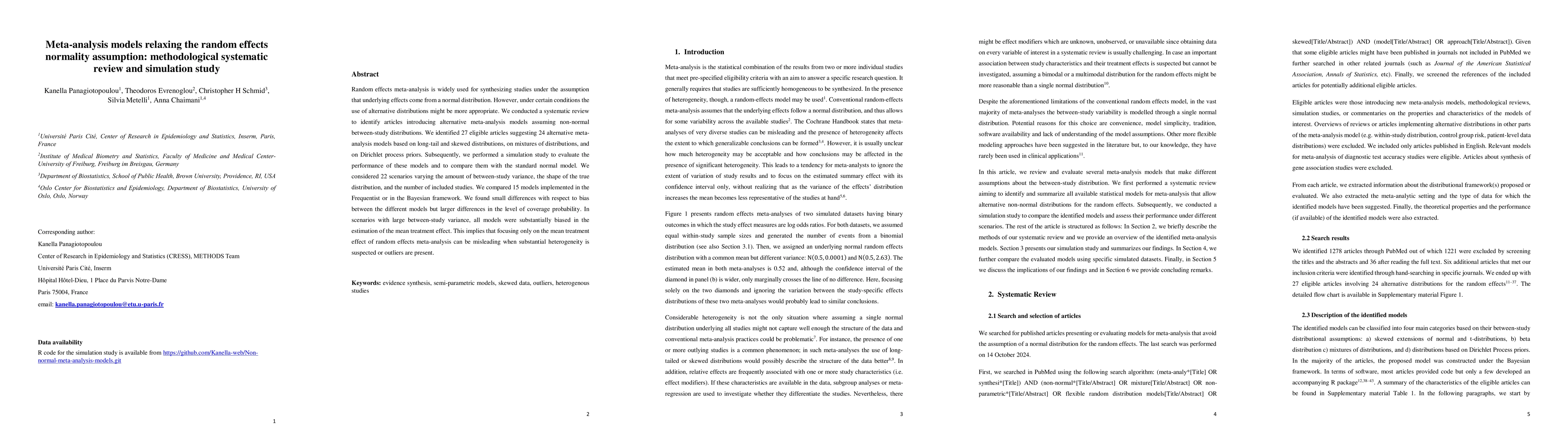 Thumbnail for Meta-analysis models relaxing the random effects normality assumption:
  methodological systematic review and simulation study