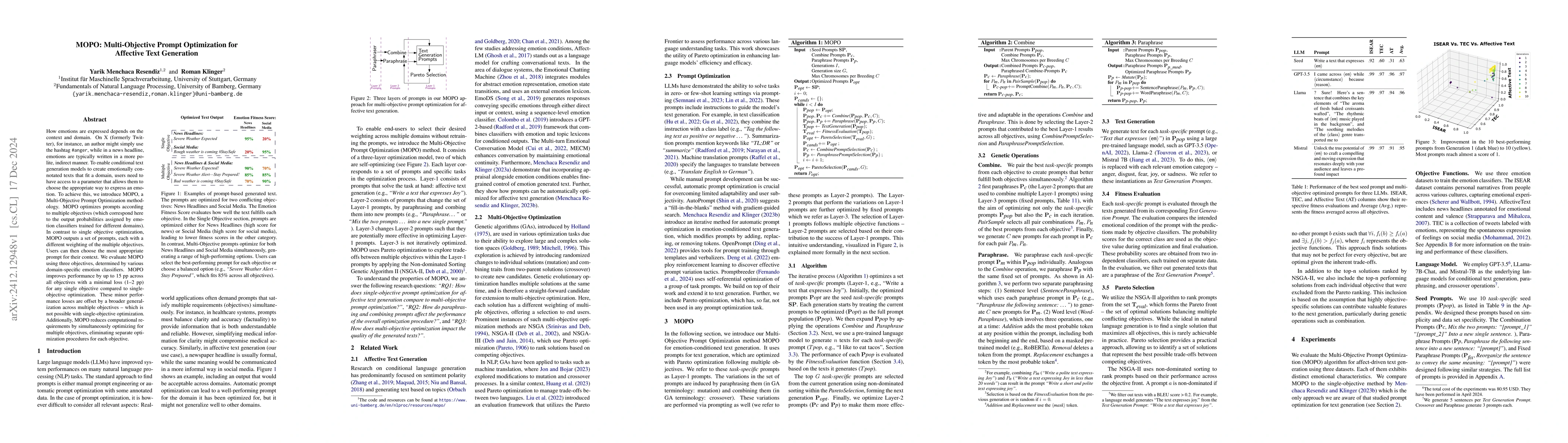 Thumbnail for MOPO: Multi-Objective Prompt Optimization for Affective Text Generation