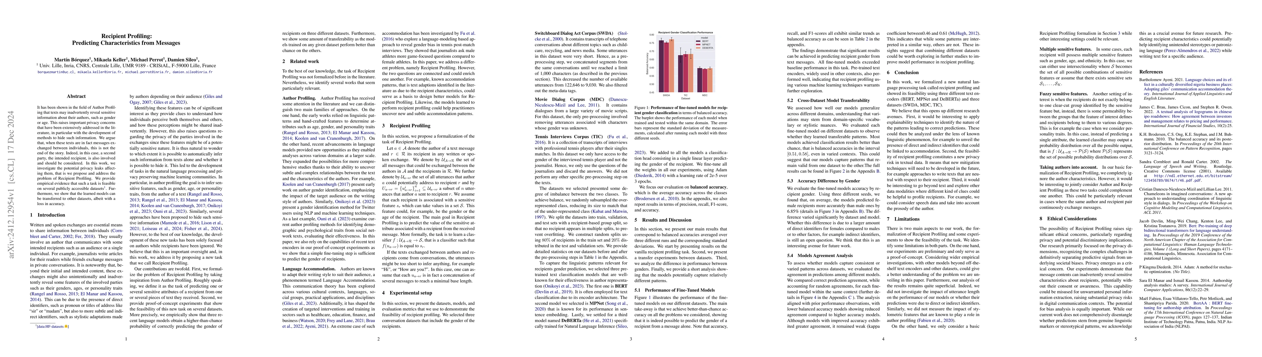Thumbnail for Recipient Profiling: Predicting Characteristics from Messages