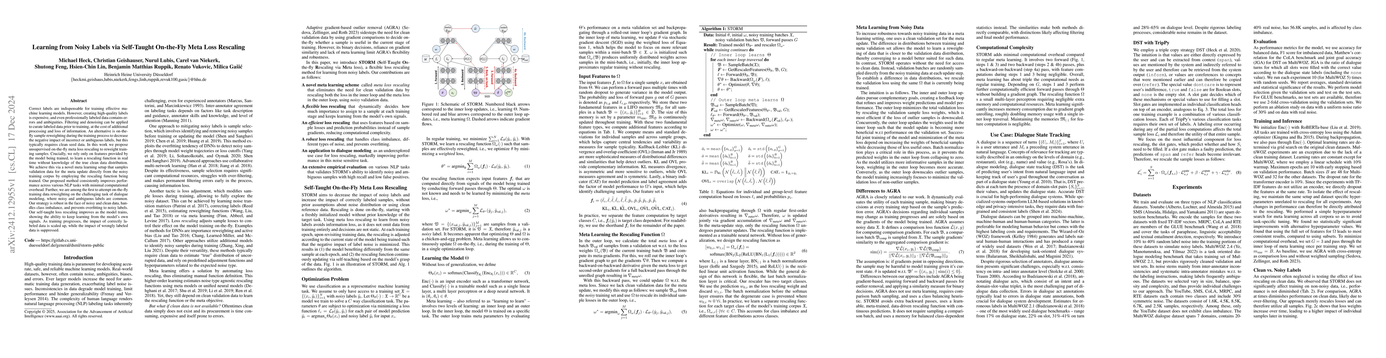 Thumbnail for Learning from Noisy Labels via Self-Taught On-the-Fly Meta Loss
  Rescaling