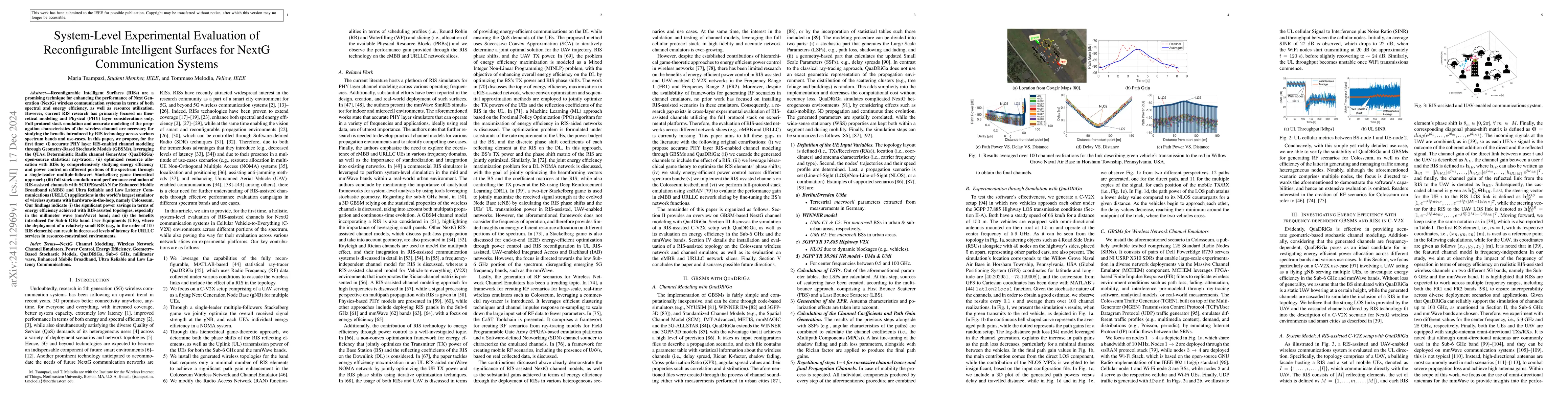 Thumbnail for System-Level Experimental Evaluation of Reconfigurable Intelligent
  Surfaces for NextG Communication Systems