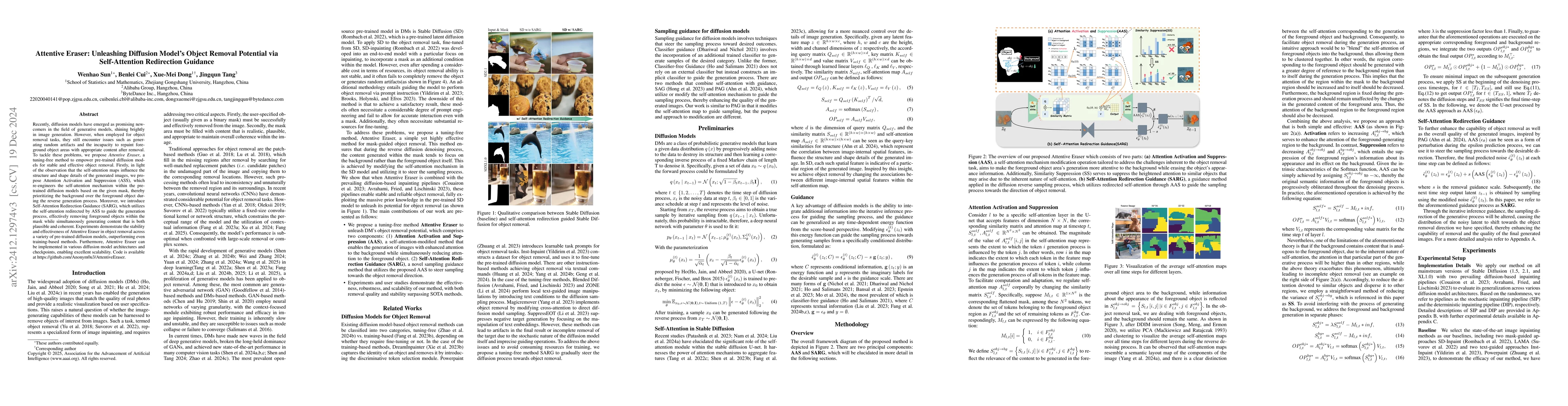 Thumbnail for Attentive Eraser: Unleashing Diffusion Model's Object Removal Potential
  via Self-Attention Redirection Guidance