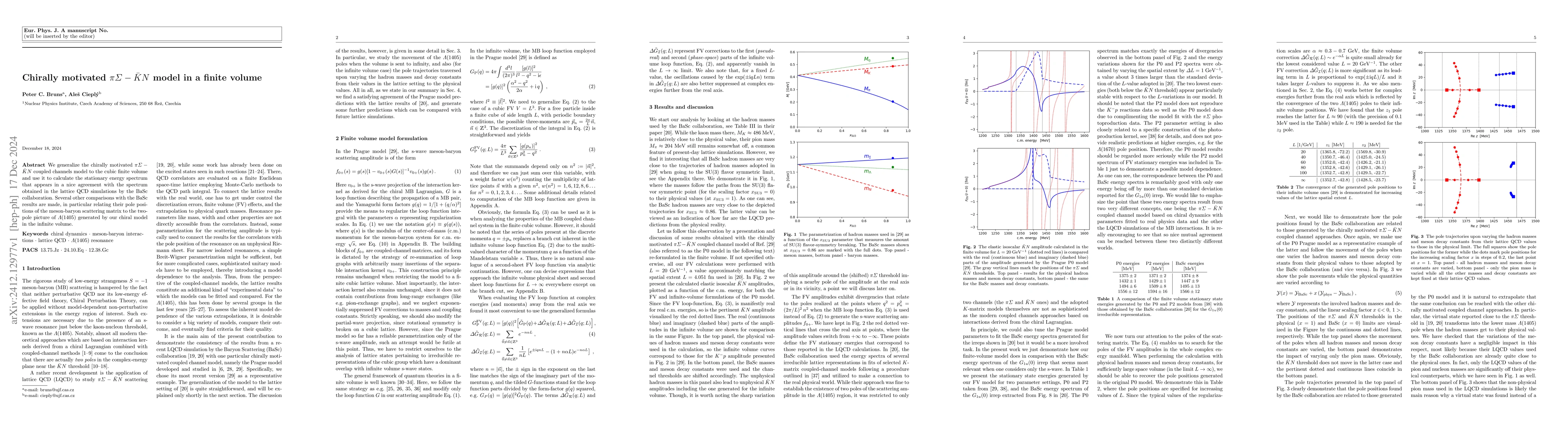 Thumbnail for Chirally motivated $πΣ$-$\bar{K}N$ model in a finite volume