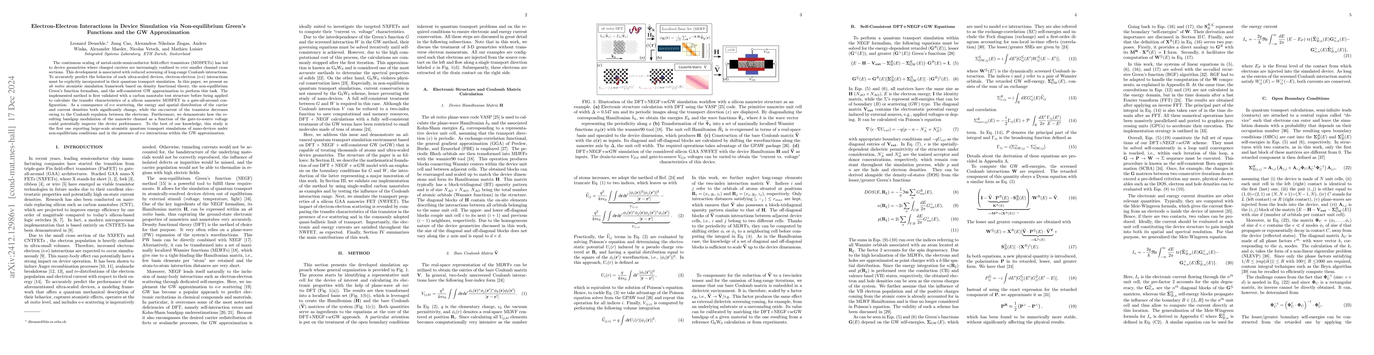 Thumbnail for Electron-Electron Interactions in Device Simulation via Non-equilibrium
  Green's Functions and the GW Approximation