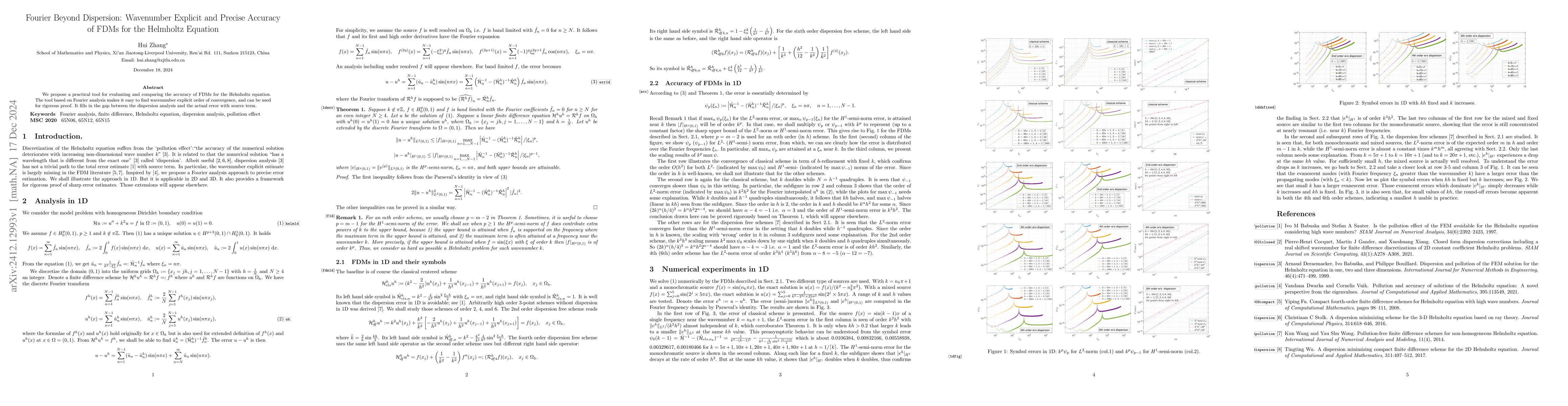 Thumbnail for Fourier Beyond Dispersion: Wavenumber Explicit and Precise Accuracy of
  FDMs for the Helmholtz Equation