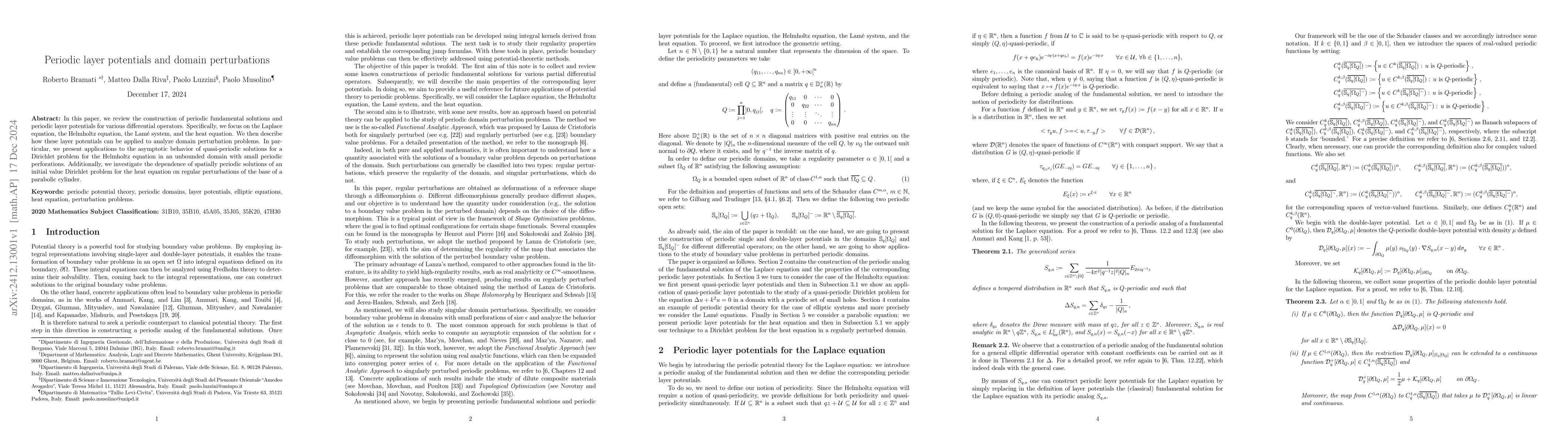 Thumbnail for Periodic layer potentials and domain perturbations