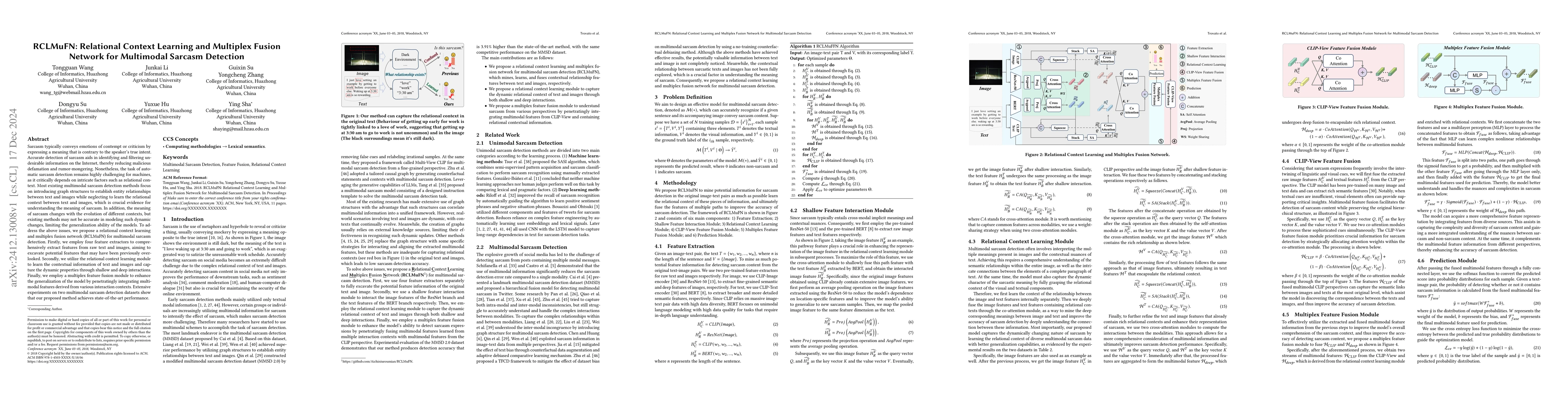 Thumbnail for RCLMuFN: Relational Context Learning and Multiplex Fusion Network for
  Multimodal Sarcasm Detection