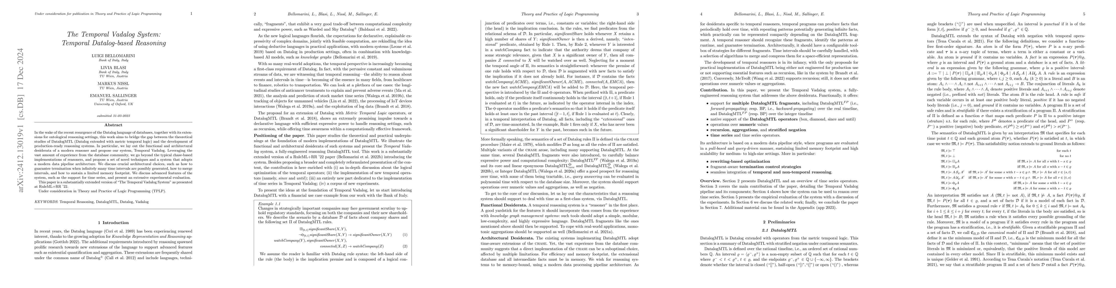 Thumbnail for The Temporal Vadalog System: Temporal Datalog-based Reasoning