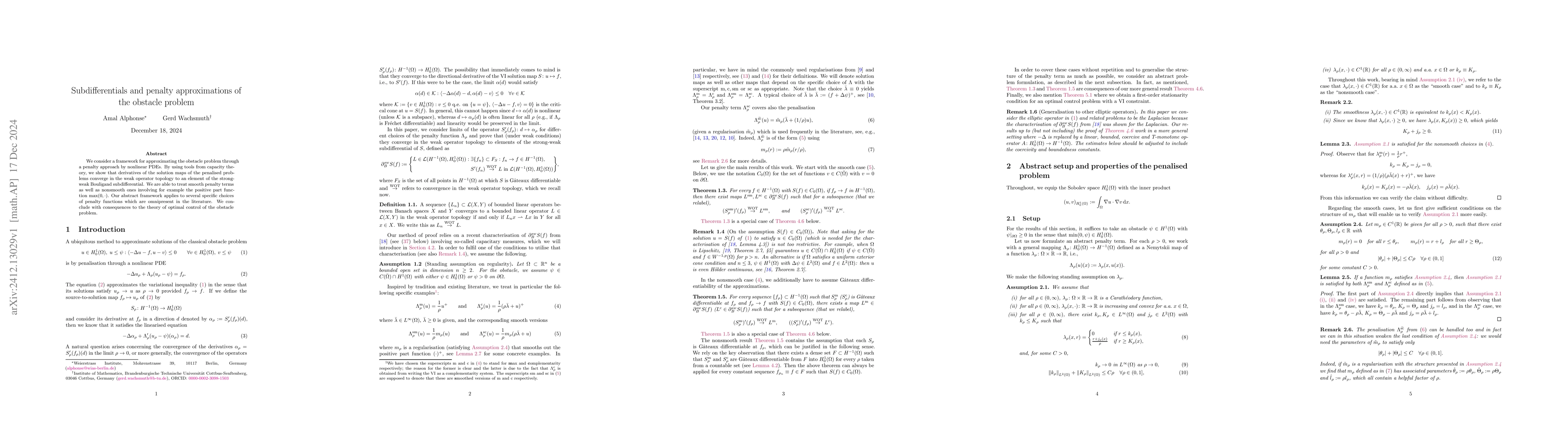 Thumbnail for Subdifferentials and penalty approximations of the obstacle problem