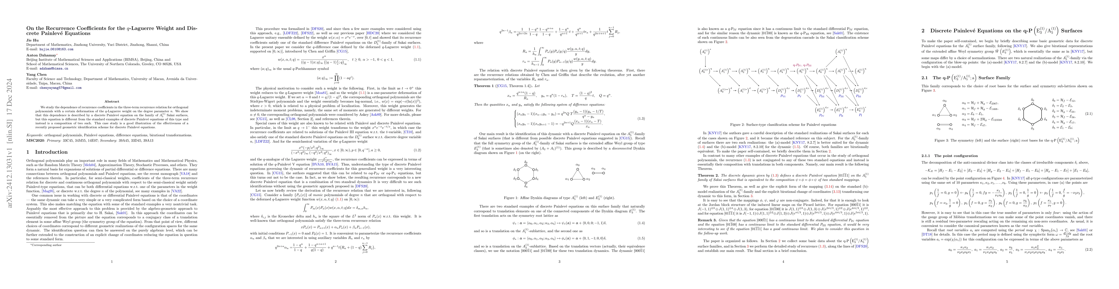 Thumbnail for On the recurrence coefficients for the $q$-Laguerre weight and discrete
  Painlevé equations