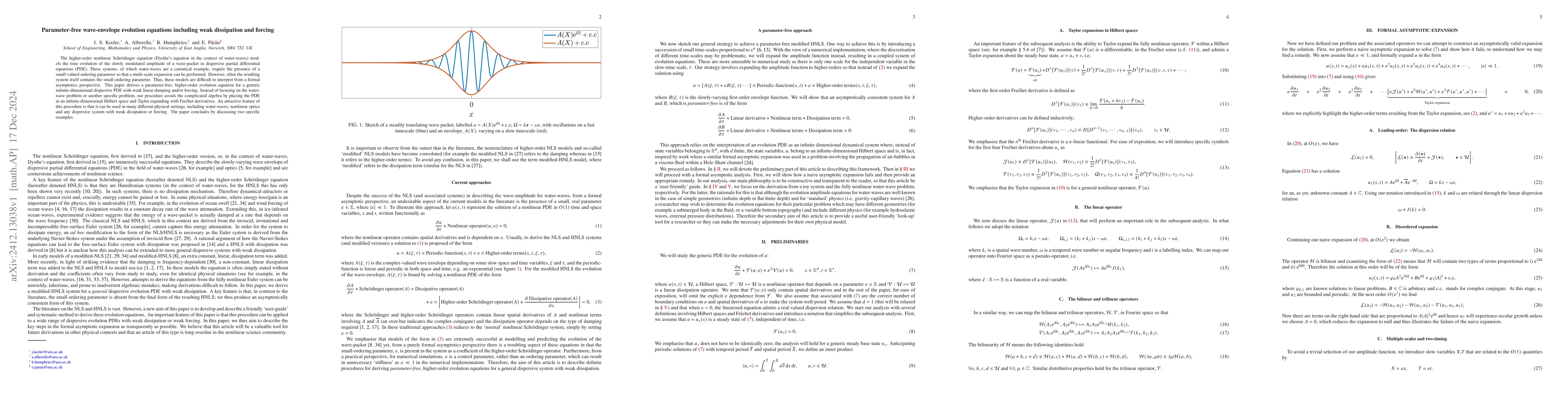 Thumbnail for Parameter-free higher-order Schrodinger systems with weak dissipation
  and forcing