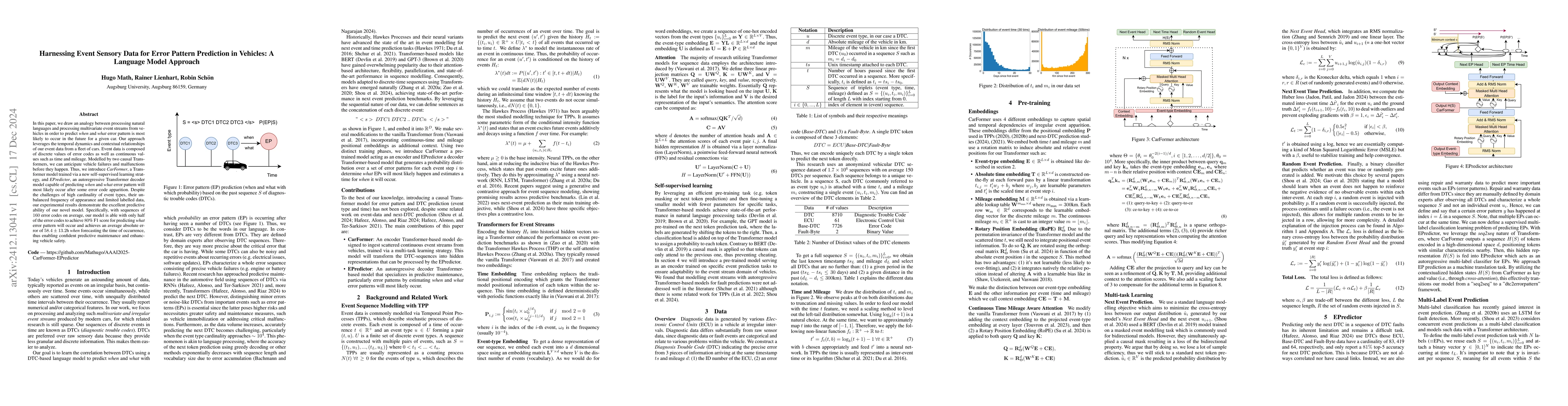 Thumbnail for Harnessing Event Sensory Data for Error Pattern Prediction in Vehicles:
  A Language Model Approach