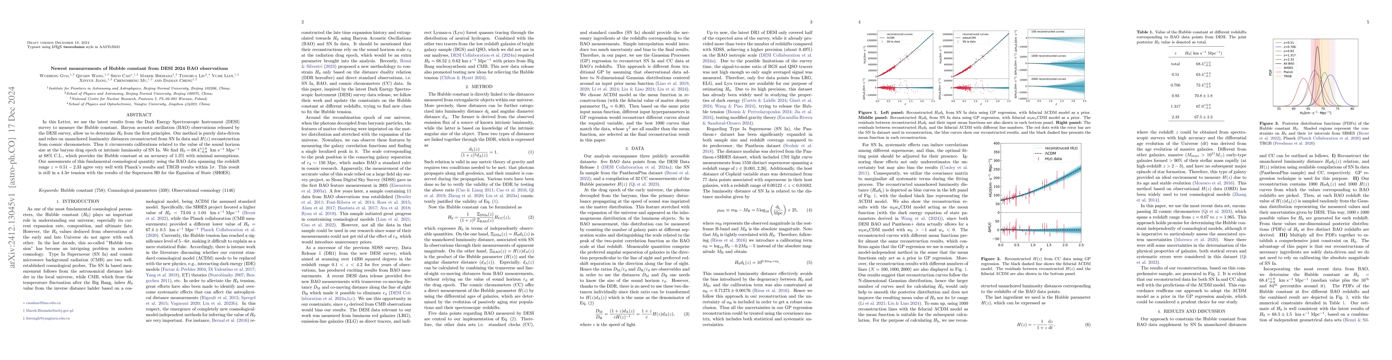 Thumbnail for Newest measurements of Hubble constant from DESI 2024 BAO observations