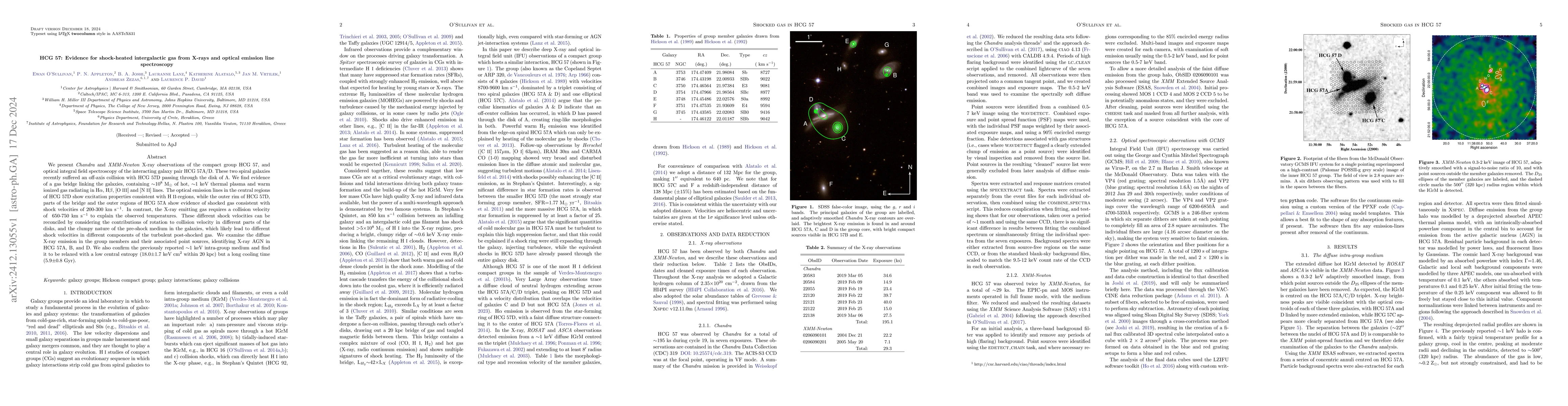 Thumbnail for HCG 57: Evidence for shock-heated intergalactic gas from X-rays and
  optical emission line spectroscopy