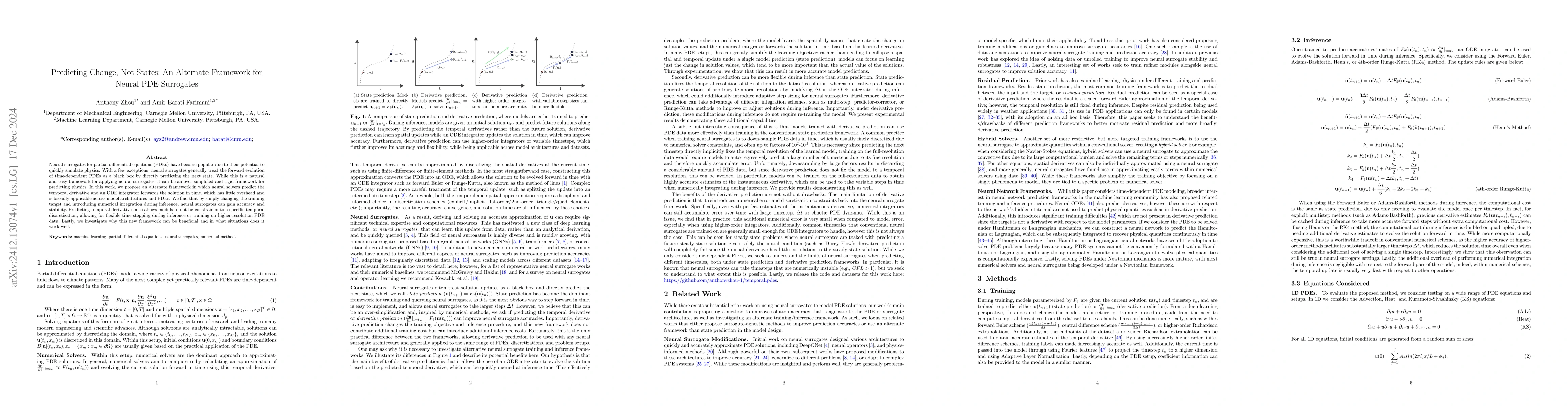 Thumbnail for Predicting Change, Not States: An Alternate Framework for Neural PDE
  Surrogates