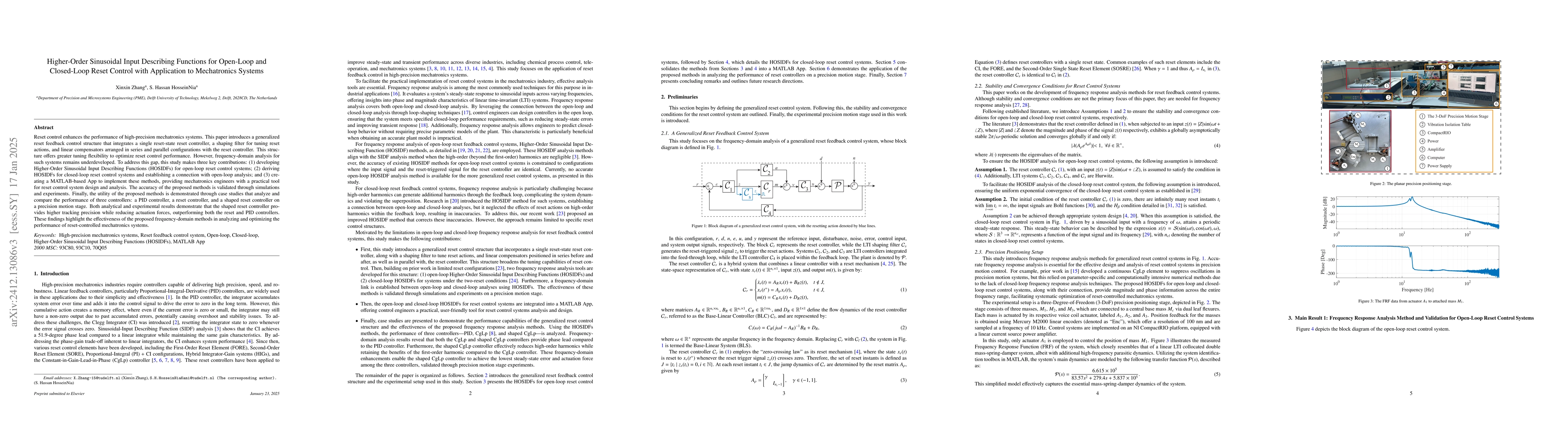 Thumbnail for Higher-Order Sinusoidal Input Describing Functions for Open-Loop and
  Closed-Loop Reset Control with Application to Mechatronics Systems