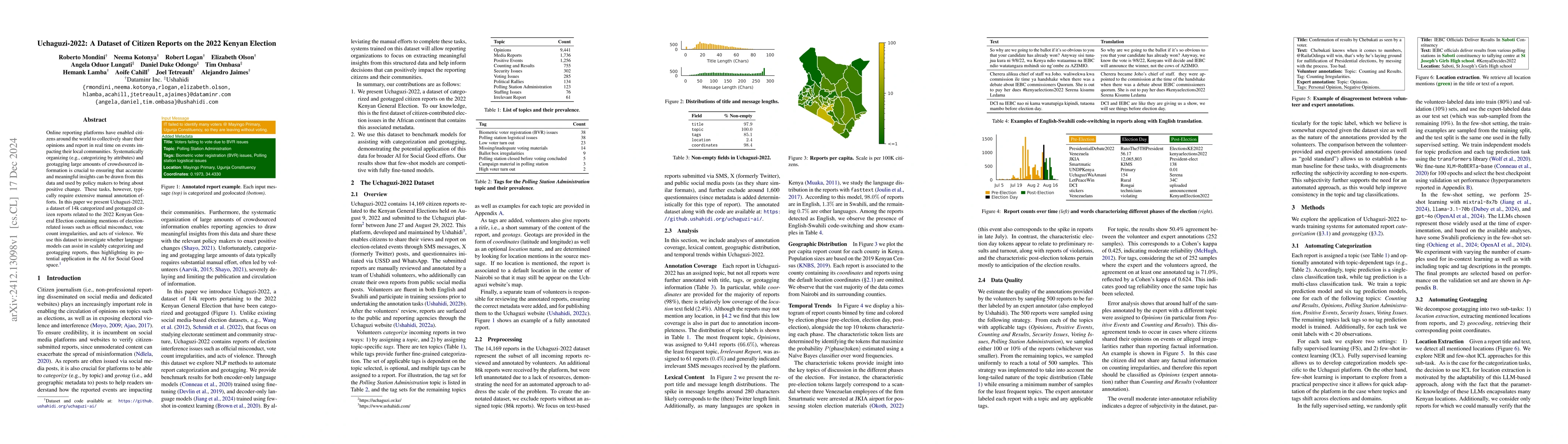 Thumbnail for Uchaguzi-2022: A Dataset of Citizen Reports on the 2022 Kenyan Election
