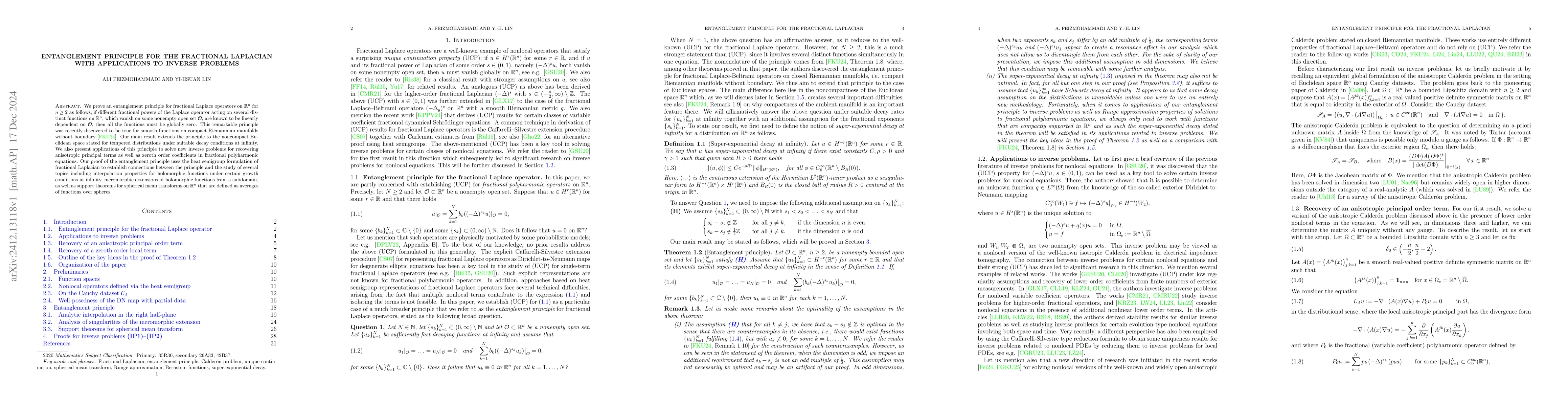 Thumbnail for Entanglement principle for the fractional Laplacian with applications to
  inverse problems