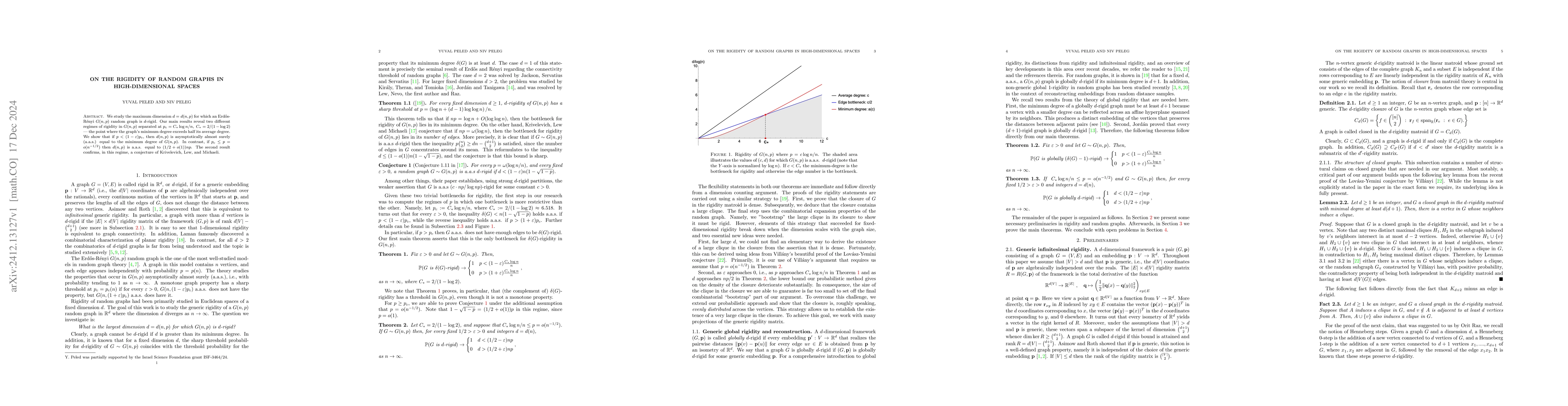 Thumbnail for On the Rigidity of Random Graphs in high-dimensional spaces