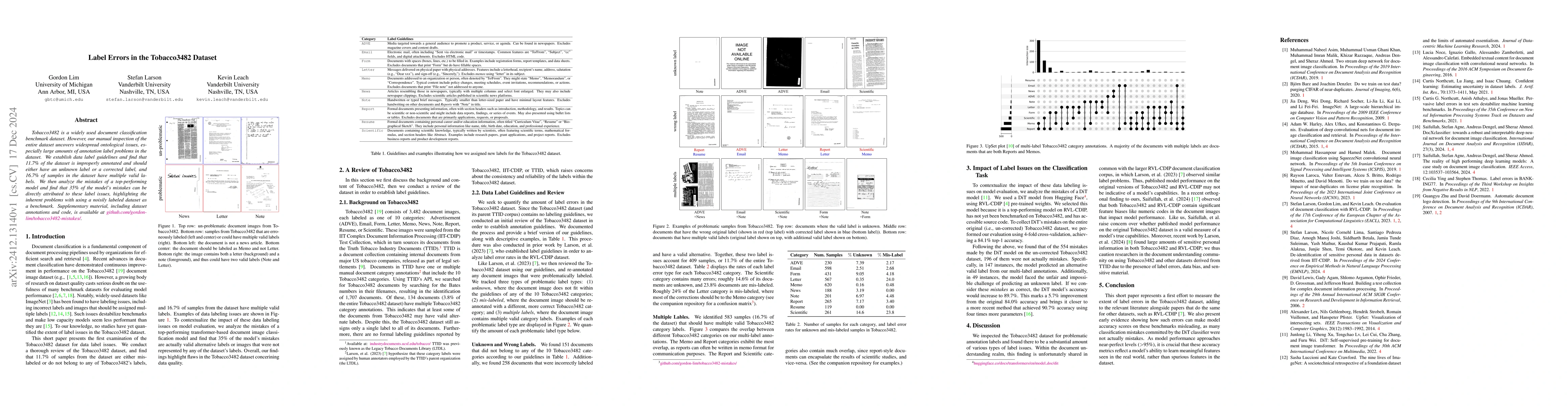 Thumbnail for Label Errors in the Tobacco3482 Dataset