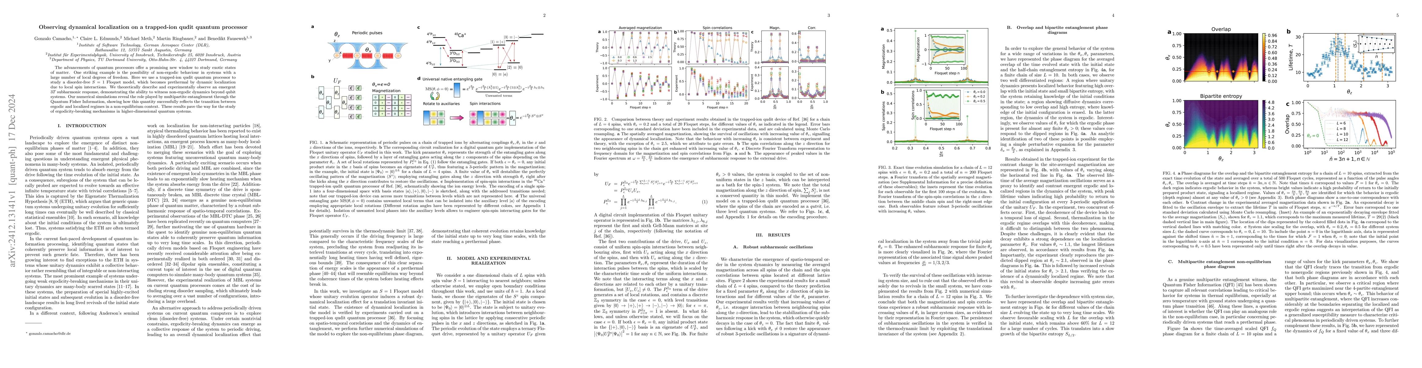 Thumbnail for Observing dynamical localization on a trapped-ion qudit quantum
  processor