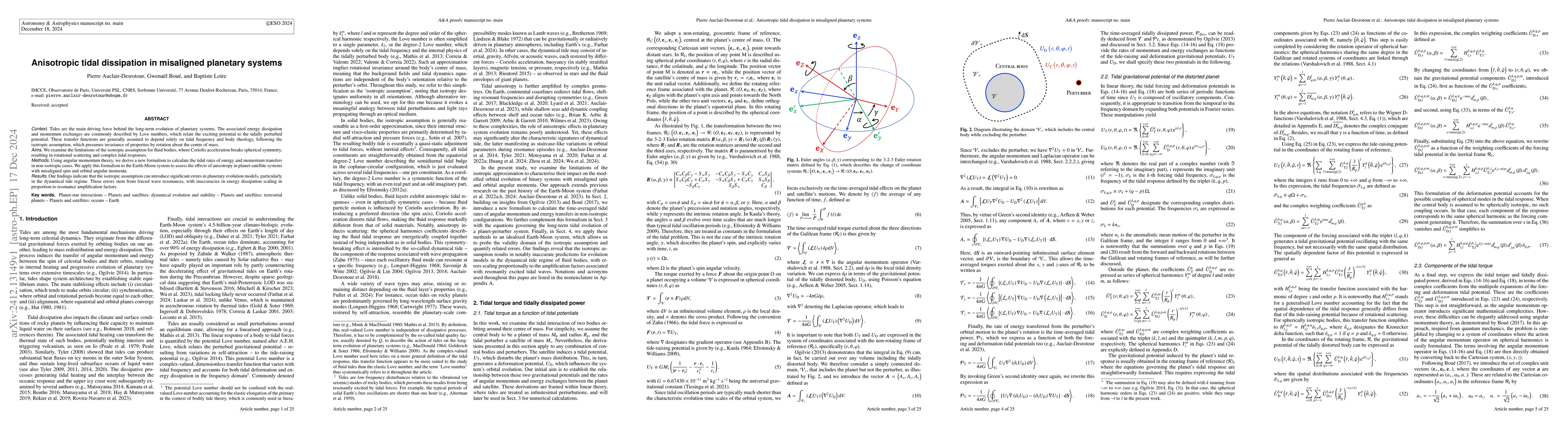 Thumbnail for Anisotropic tidal dissipation in misaligned planetary systems
