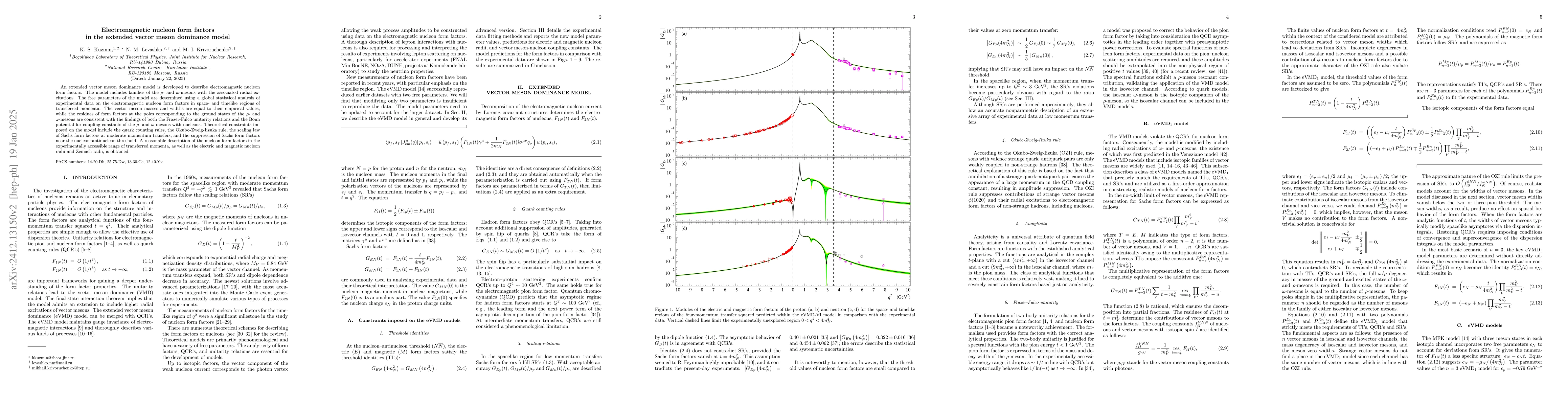 Thumbnail for Electromagnetic nucleon form factors in the extended vector meson
  dominance model