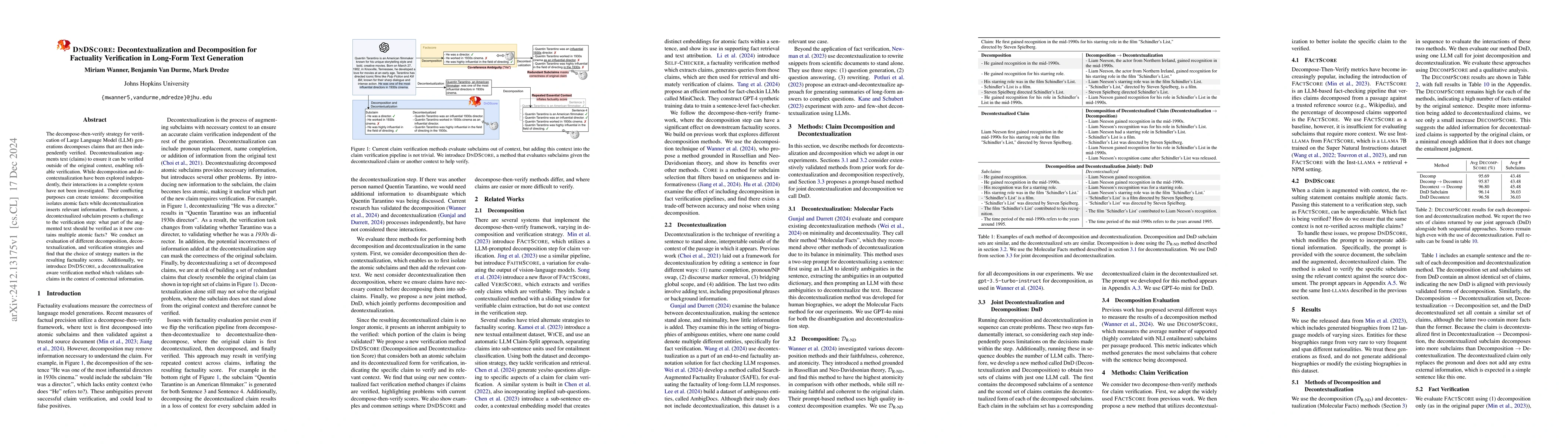 Thumbnail for DnDScore: Decontextualization and Decomposition for Factuality
  Verification in Long-Form Text Generation