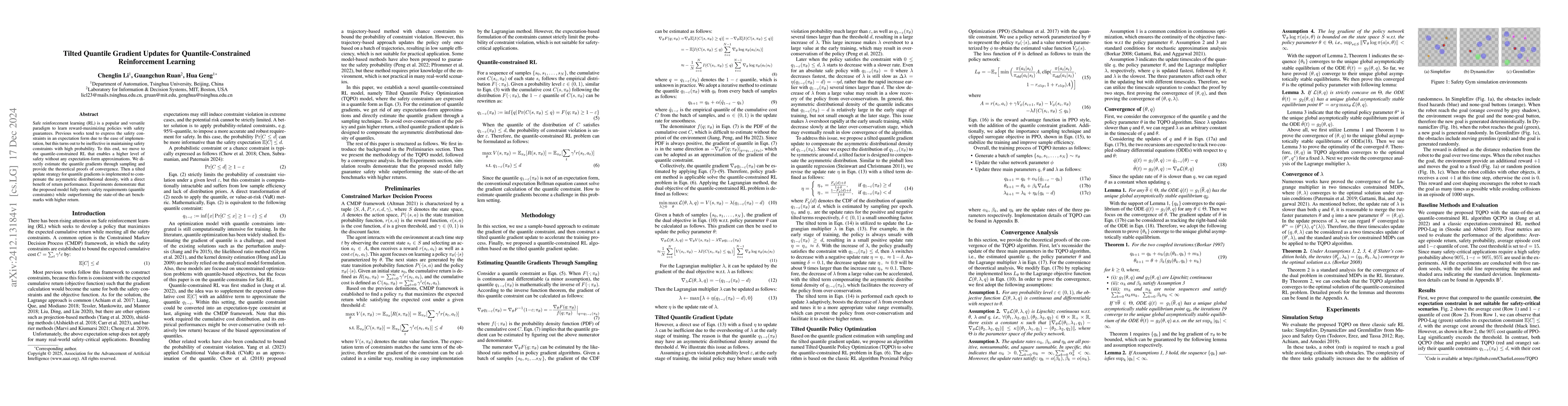 Thumbnail for Tilted Quantile Gradient Updates for Quantile-Constrained Reinforcement
  Learning