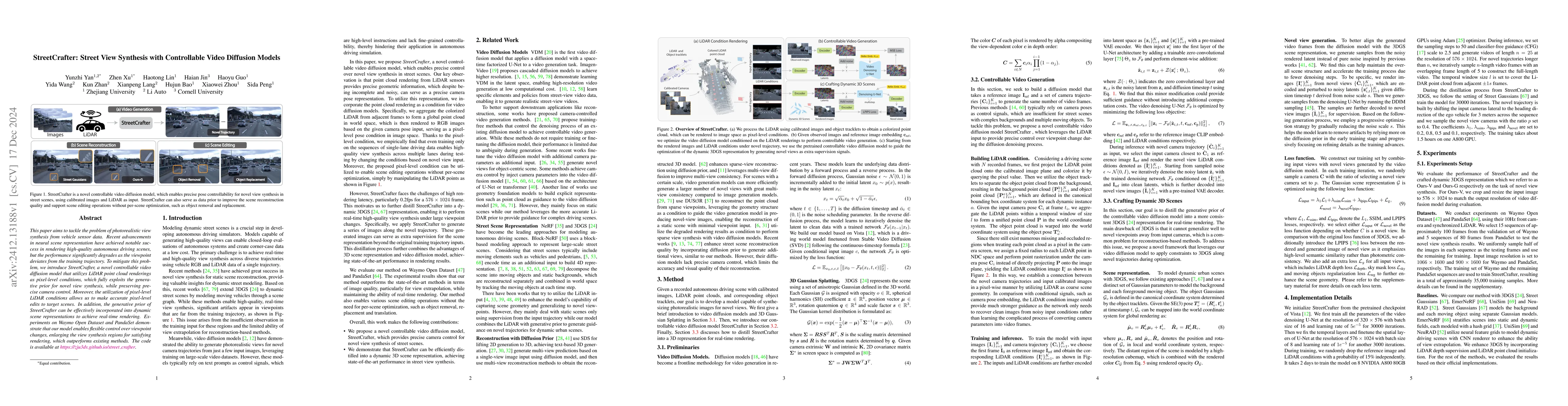 Thumbnail for StreetCrafter: Street View Synthesis with Controllable Video Diffusion
  Models