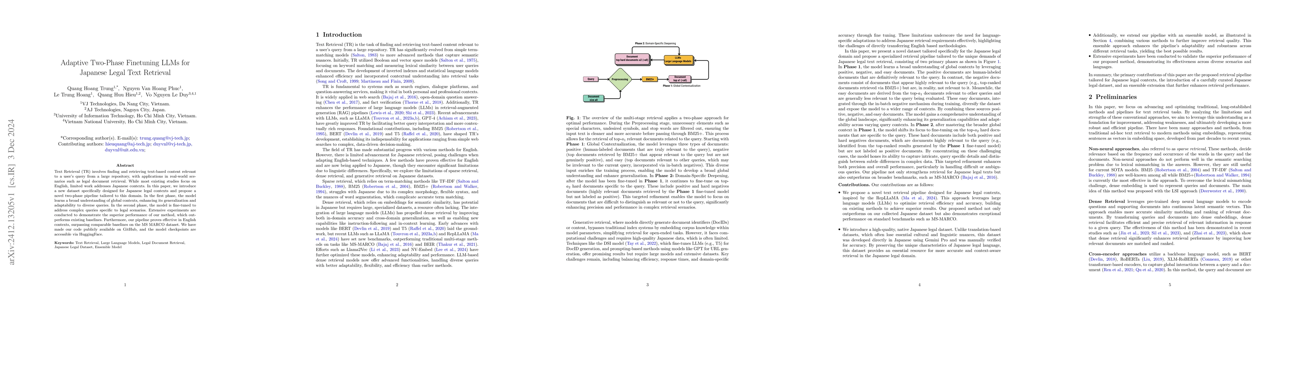 Thumbnail for Adaptive Two-Phase Finetuning LLMs for Japanese Legal Text Retrieval