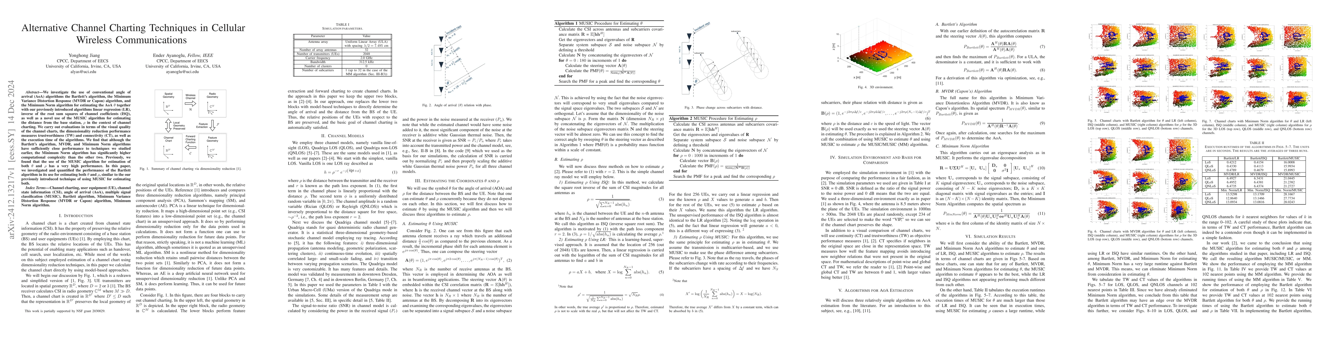 Thumbnail for Alternative Channel Charting Techniques in Cellular Wireless
  Communications
