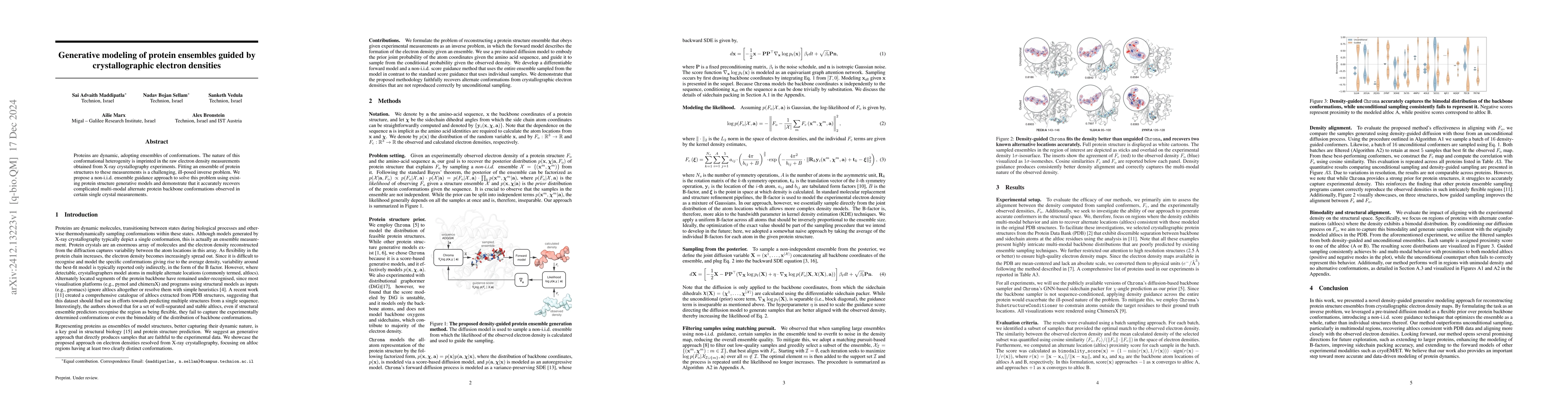 Thumbnail for Generative modeling of protein ensembles guided by crystallographic
  electron densities