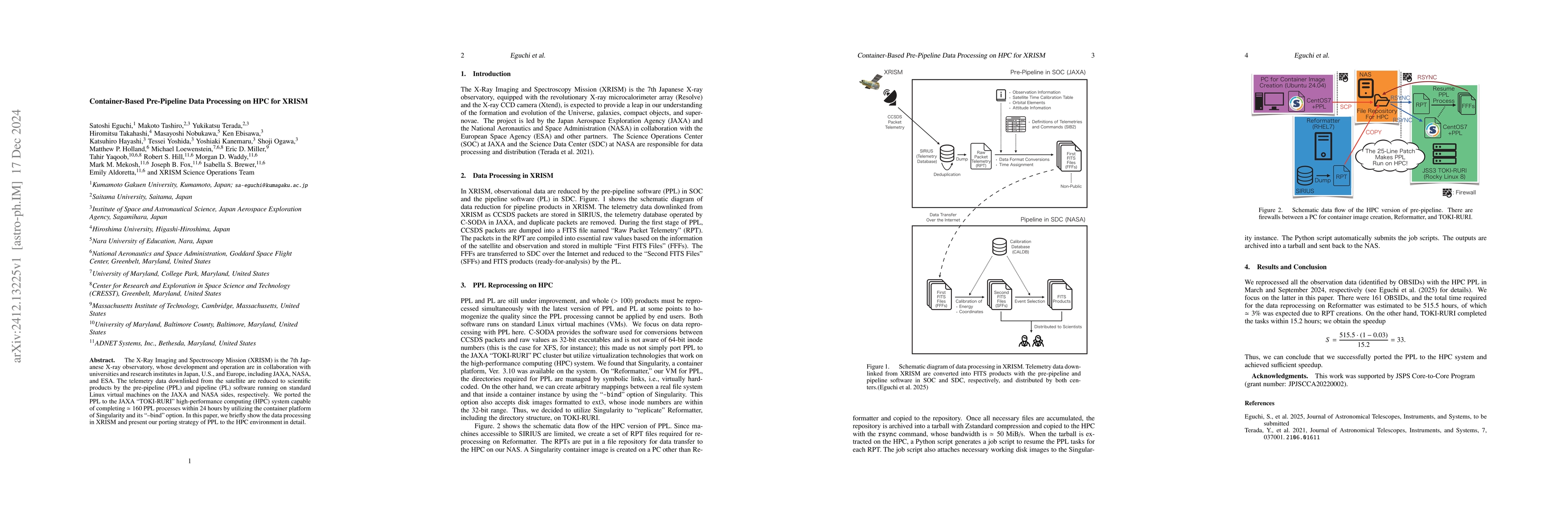 Thumbnail for Container-Based Pre-Pipeline Data Processing on HPC for XRISM