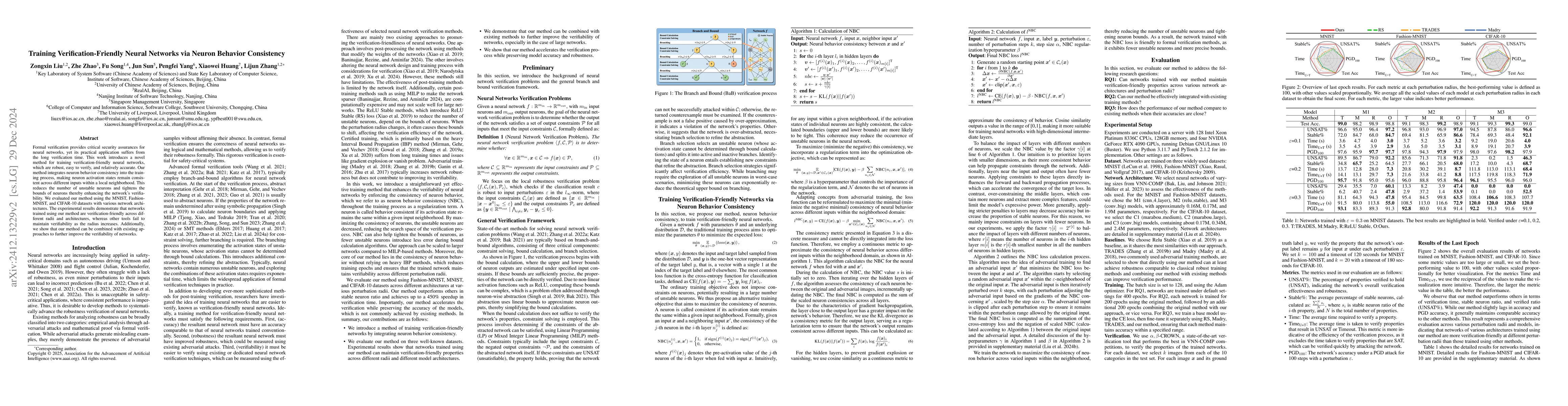 Thumbnail for Training Verification-Friendly Neural Networks via Neuron Behavior
  Consistency