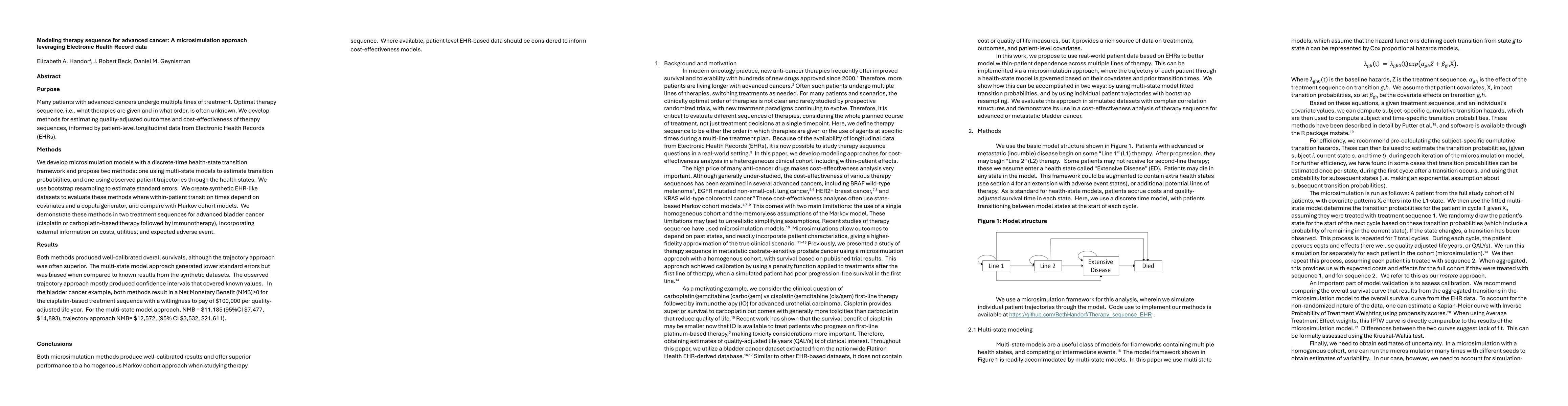 Thumbnail for Modeling therapy sequence for advanced cancer: A microsimulation
  approach leveraging Electronic Health Record data