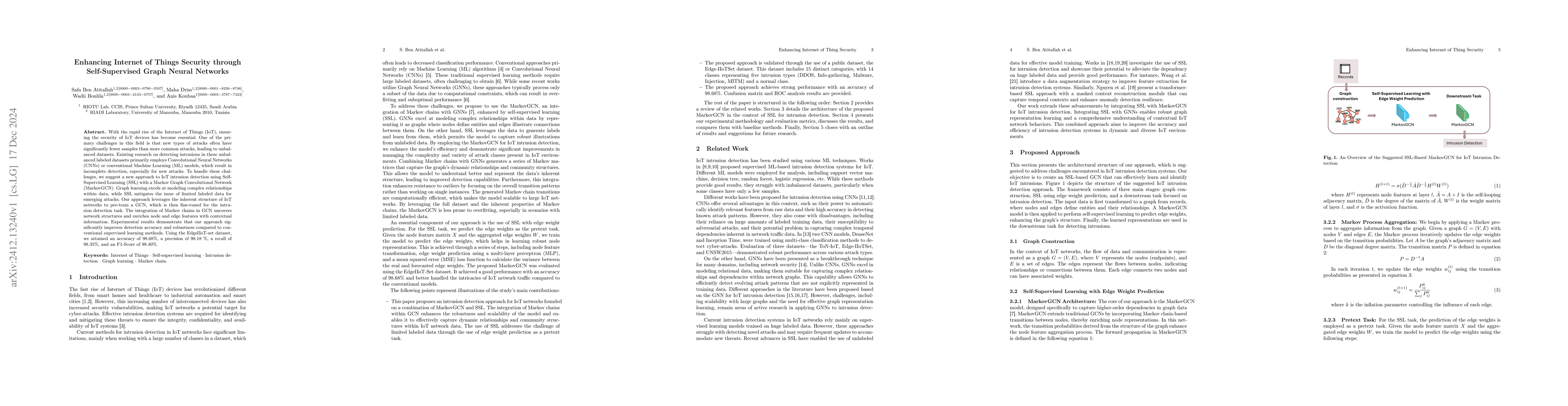 Thumbnail for Enhancing Internet of Things Security throughSelf-Supervised Graph
  Neural Networks