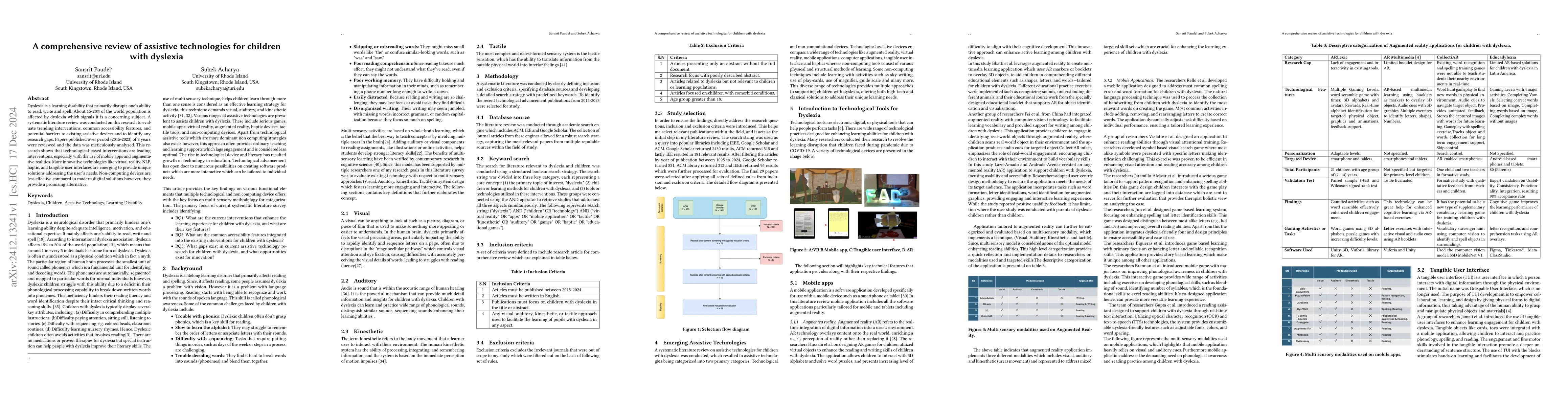 Thumbnail for A comprehensive review of assistive technologies for children with
  dyslexia