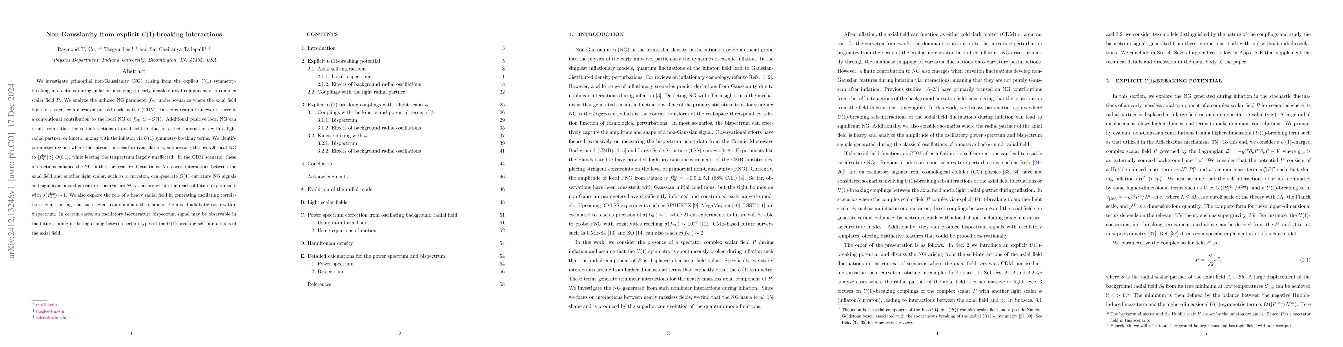 Thumbnail for Non-Gaussianity from explicit $U(1)$-breaking interactions