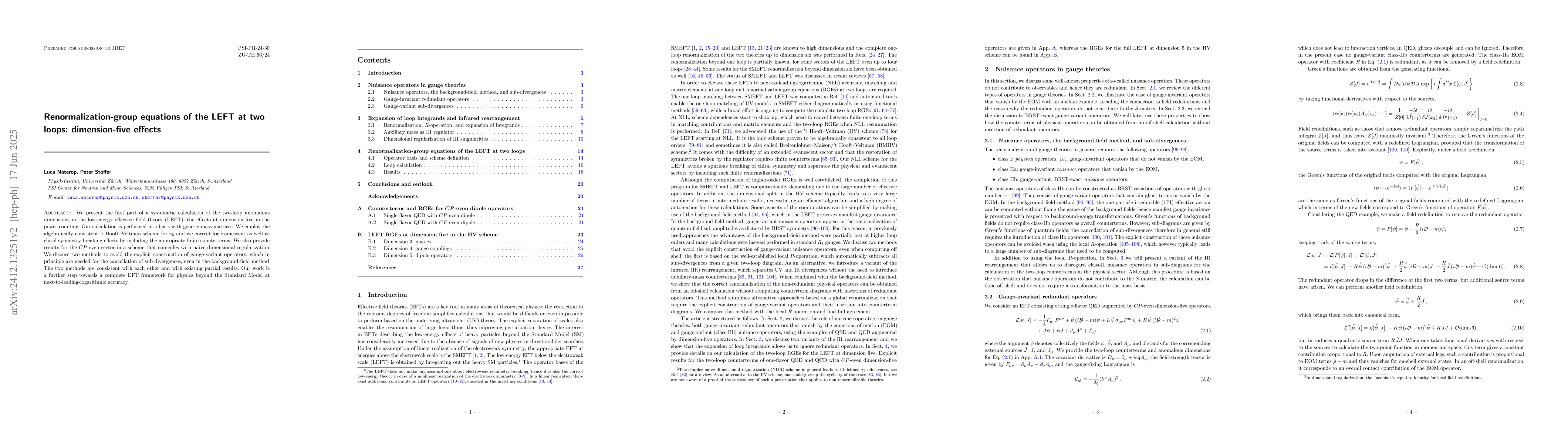 Thumbnail for Renormalization-group equations of the LEFT at two loops: dimension-five
  effects