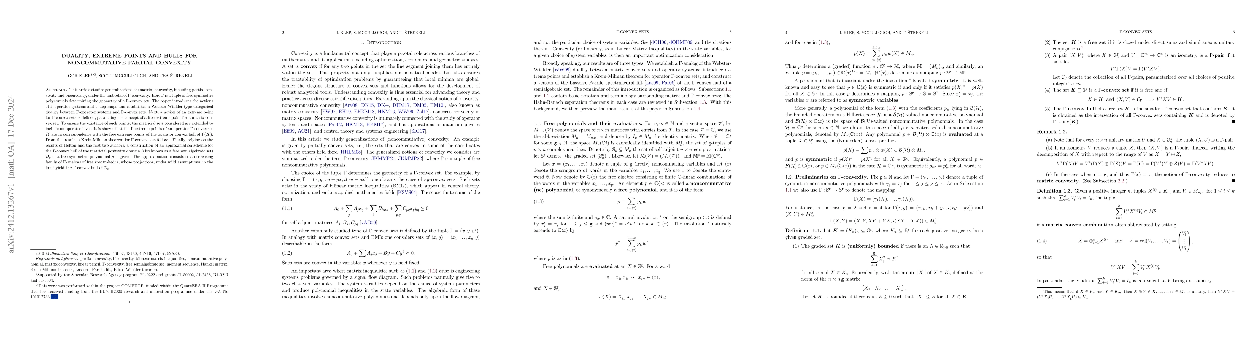 Thumbnail for Duality, extreme points and hulls for noncommutative partial convexity
