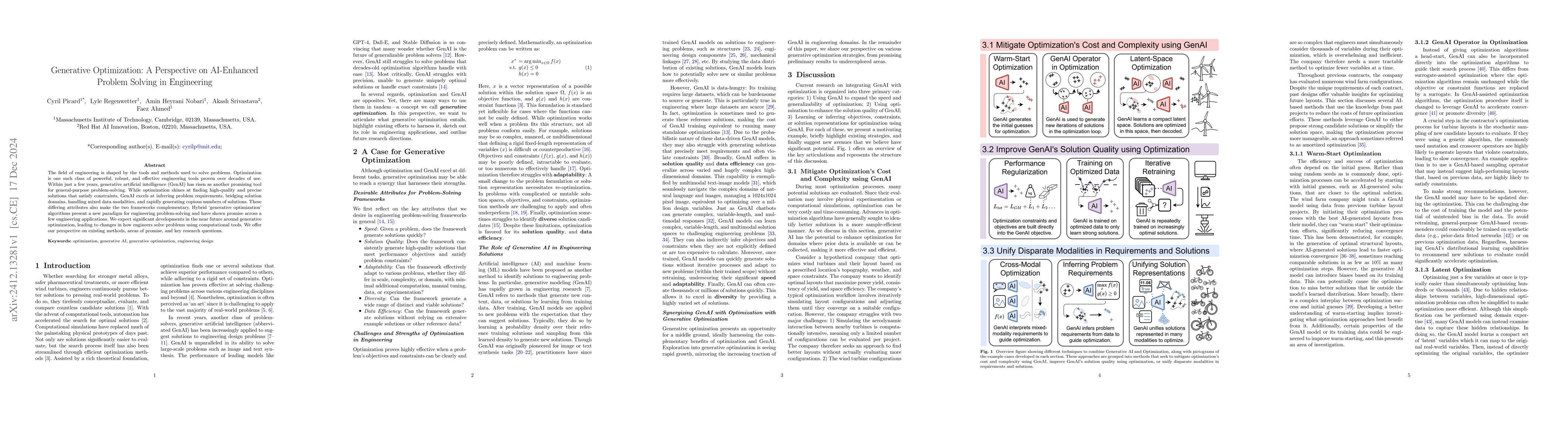 Thumbnail for Generative Optimization: A Perspective on AI-Enhanced Problem Solving in
  Engineering